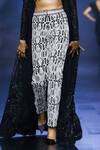 Ritika Mirchandani_Black Net Embroidery Crystal Trench Coat Open Eclipse Pant Set _Online_at_Aza_Fashions