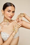 Buy_Anita Dongre_Gold Plated Zircon Haathi Carved Haathphool - Single Pc _at_Aza_Fashions