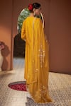 Shop_Sonia Khatri_Yellow Kurta And Palazzo Summer Silk Embroidered Dori Round Pant Set _at_Aza_Fashions