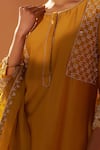 Sonia Khatri_Yellow Kurta And Palazzo Summer Silk Embroidered Dori Round Pant Set _at_Aza_Fashions