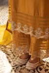 Buy_Sonia Khatri_Yellow Kurta And Palazzo Summer Silk Embroidered Dori Round Pant Set 