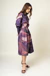 Buy_Doodlage_Purple Upcycled Cotton Printed Abstract Collar Shirt And Gathered Skirt Set 