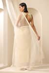 Shop_Weaver Story_Off White Organza Plain Handcrafted Saree _at_Aza_Fashions