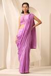 Buy_Weaver Story_Purple Silk Plain Pure Handcrafted Saree _at_Aza_Fashions