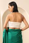 Shop_Weaver Story_Off White Pure Silk Plain Halter Neck Blouse _at_Aza_Fashions