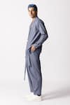 Buy_Line out line_Grey Cotton Solid Shacket  _Online_at_Aza_Fashions