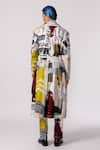 Shop_Line out line_Off White Cotton Twill Printed Mosaic Trench Coat  _at_Aza_Fashions