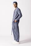 Shop_Line out line_Grey Cotton Solid Straight Pant  _at_Aza_Fashions