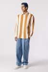 Buy_Line out line_Off White Cotton Striped Full Sleeve Shirt  _at_Aza_Fashions