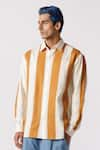 Buy_Line out line_Off White Cotton Striped Full Sleeve Shirt  _Online_at_Aza_Fashions