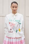 Buy_LAITE_White 70% Cotton Embroidered Ice Cream Shirt Collar Caryn  _at_Aza_Fashions