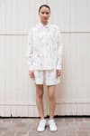 Buy_Laite_White Silk, Cotton Embroidery Collared Chance Surfer Shirt _at_Aza_Fashions