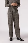 Buy_Line out line_Black Bamboo Silk Printed Polka Dot Pyjama Pant  _at_Aza_Fashions