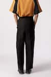 Shop_Line out line_Black Cotton Solid Baggy Pant  _at_Aza_Fashions