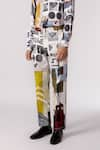 Buy_Line out line_Off White Cotton Printed Mosaic Pant  _at_Aza_Fashions