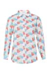 Shop_tara and i_Multi Color Tencel Linen Printed Floral Collar Faraway Shirt_at_Aza_Fashions