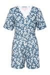 Buy_tara and i_Blue Tencel Linen Printed Bloom V Playsuit_Online_at_Aza_Fashions