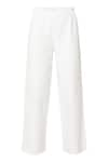 Buy_tara and i_White Denim Plain Notched Sleeveless Bustier And Paper Bag Pant Set_Online_at_Aza_Fashions