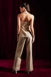 Shop_tara and i_Beige Faux Leather Solid Plain Straight Fit Trouser _at_Aza_Fashions