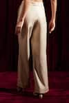 tara and i_Beige Faux Leather Solid Plain Straight Fit Trouser _Online_at_Aza_Fashions