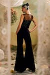 Shop_Studio22 by Pulkita Arora Bajaj_Black Net Embroidered Cutdana Round Bodice Jumpsuit _at_Aza_Fashions