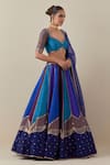 Buy_PRIYAL PRAKASH_Multi Color Lehenga And Blouse Raw Silk Embroidery Aari Sweetheart Neck Set _Online_at_Aza_Fashions