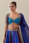 Shop_PRIYAL PRAKASH_Multi Color Lehenga And Blouse Raw Silk Embroidery Aari Sweetheart Neck Set _Online_at_Aza_Fashions