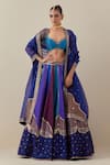 PRIYAL PRAKASH_Multi Color Lehenga And Blouse Raw Silk Embroidery Aari Sweetheart Neck Set _at_Aza_Fashions