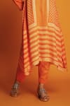 Buy_Krishna Mehta_Orange Modal Hand Block Print Geometric Ombre Kurta And Pant Set _Online_at_Aza_Fashions