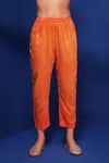 Shop_Krishna Mehta_Orange Modal Hand Block Print Geometric Ombre Shirt Tunic And Pant Set _at_Aza_Fashions