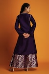 Krishna Mehta_Purple Tussar Embroidery Zardozi Notched Tunic _Online_at_Aza_Fashions