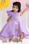 Ruchika lath label_Purple Neoprene/scuba Lining Butter Princess Kingdom Embellished High Low Gown _at_Aza_Fashions