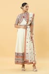 Buy_SHRADDHA RAMBHIA_Ivory Slub Silk Embroidered Kashmiri Mandarin Collar Anarkali Pant Set _at_Aza_Fashions