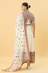 Shop_SHRADDHA RAMBHIA_Ivory Slub Silk Embroidered Kashmiri Mandarin Collar Anarkali Pant Set _at_Aza_Fashions