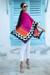 Buy_Aeshaane_Multi Color Eri Silk Hand Block Printed Geometric Open Kaftan 