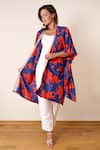 Buy_Aeshaane_Purple Eri Silk Hand Block Printed Abstract Open Kaftan Robe _at_Aza_Fashions