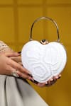 Buy_House Of Webhin_White Cut Work Heart Cutdana Embroidered Clutch _at_Aza_Fashions