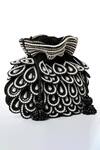 House Of Webhin_Black Pearls Noir Embellished Potli With Detachable Handle _at_Aza_Fashions