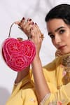 Shop_House of Webhin_Pink Cutdana Love Affair Embroidered Clutch With Detachable Sling Chain _Online_at_Aza_Fashions