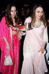 Buy_Preevin_Pink Cotton, Tulle, Net Embroidery, Lace, Mirrors Round Vine Kurta Sharara Set _at_Aza_Fashions