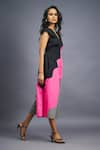 Buy_Deepika Arora_Black 100% Cotton Colorblock V Neck Synodic Wave Jumpsuit _Online_at_Aza_Fashions