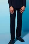 Buy_Contrast By Parth_Blue Textured Suiting Plain Astra Double Breasted Blazer And Pant Set _Online_at_Aza_Fashions