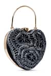 Buy_House Of Webhin_Blue Cut Work Heart Embroidered Clutch With Detachable Sling Chain _at_Aza_Fashions