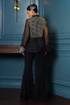 Shop_Charu and Vasundhara_Black  Chinnon Embellished Bead  Vihaka Crystal Vest With _at_Aza_Fashions