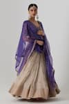 Buy_Rhua India_Purple Blouse Banarasi Silk Brocade Janaki Bahar Zardozi Lehenga Set _Online_at_Aza_Fashions