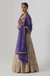 Shop_Rhua India_Purple Blouse Banarasi Silk Brocade Janaki Bahar Zardozi Lehenga Set _Online_at_Aza_Fashions