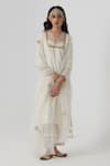 Buy_Rhua India_White Kurta Banarasi Silk Embroidery Vriti Stripe Woven Pant Set  _at_Aza_Fashions