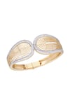 Shop_KAJ Fine Jewellery_Gold Plated Full Cut Diamonds 18kt Yellow Vicenza Oval Bracelet _at_Aza_Fashions