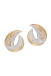 Shop_KAJ Fine Jewellery_Gold Plated Full Cut Diamonds 18kt Yellow Vicenza Filigree Earrings_at_Aza_Fashions