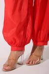 Bairaas_Multi Color Muslin Print Quirky Blossom Collar Neck Kurta With Afghani Pant_at_Aza_Fashions